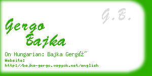 gergo bajka business card